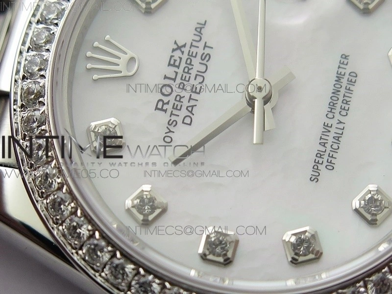 Datejust 31mm 278275 SS Crystal bezel BP Best Edition White Mop Dial on SS President Bracelet