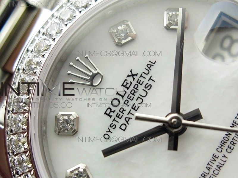Datejust 31mm 278275 SS Crystal bezel BP Best Edition White Mop Dial on SS President Bracelet