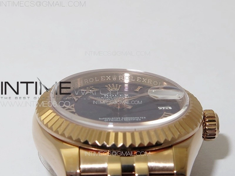 Datejust 28mm 279179 RG APSF Best Edition Blue Dial Roman Markers on SS Jubilee Bracelet NH05