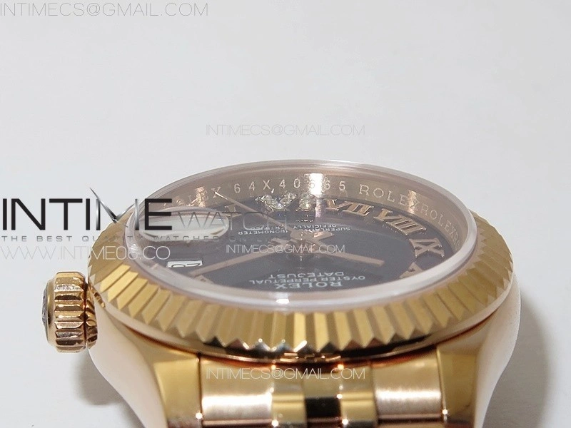 Datejust 28mm 279179 RG APSF Best Edition Blue Dial Roman Markers on SS Jubilee Bracelet NH05