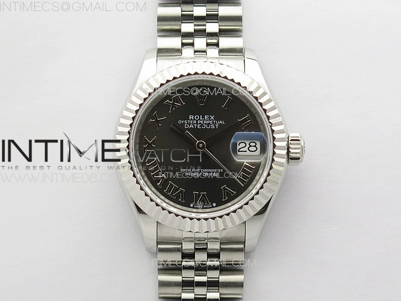Datejust 28mm 279179 SS APSF Best Edition Gray Dial Roman Markers on SS Jubilee Bracelet NH05
