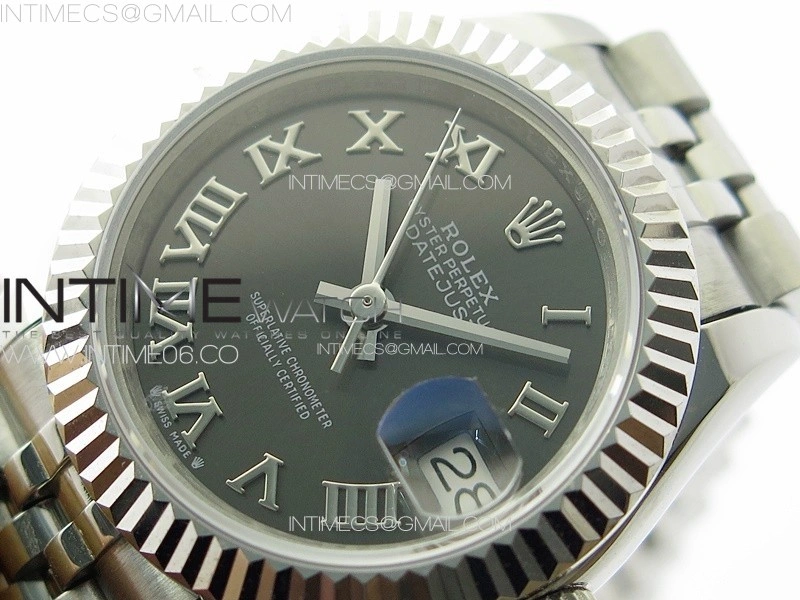 Datejust 28mm 279179 SS APSF Best Edition Gray Dial Roman Markers on SS Jubilee Bracelet NH05
