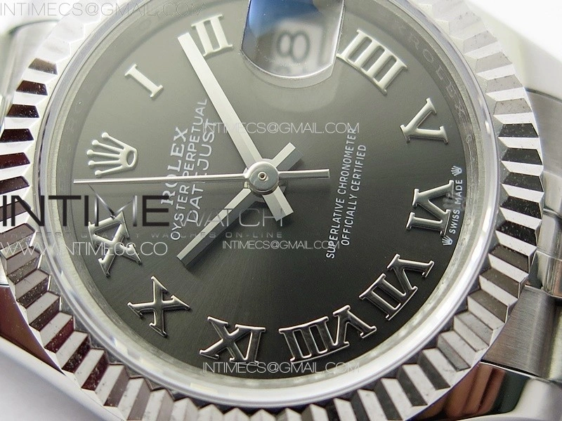 Datejust 28mm 279179 SS APSF Best Edition Gray Dial Roman Markers on SS Jubilee Bracelet NH05