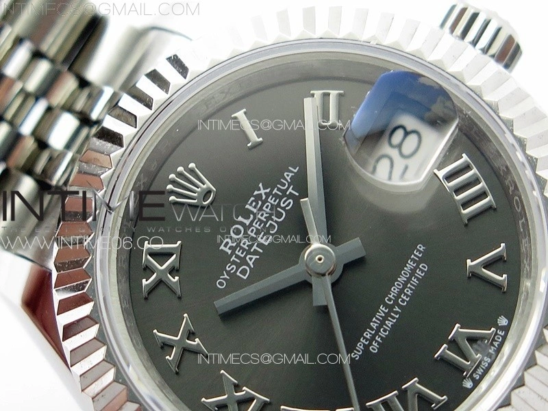 Datejust 28mm 279179 SS APSF Best Edition Gray Dial Roman Markers on SS Jubilee Bracelet NH05