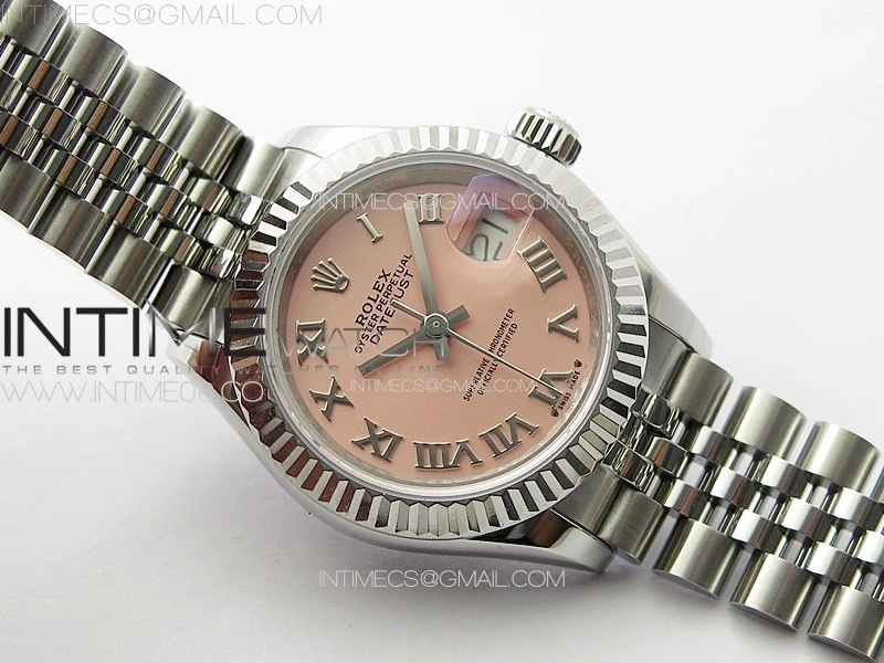 Datejust 28mm 279179 SS APSF Best Edition Pink Dial Roman Markers on SS Jubilee Bracelet NH05
