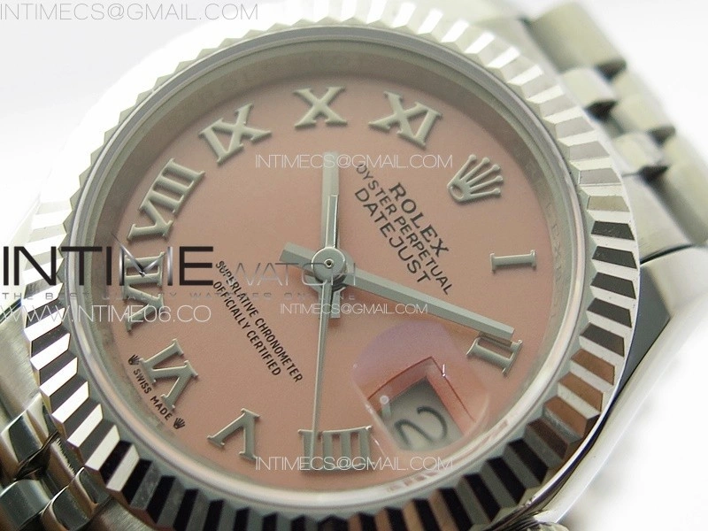 Datejust 28mm 279179 SS APSF Best Edition Pink Dial Roman Markers on SS Jubilee Bracelet NH05