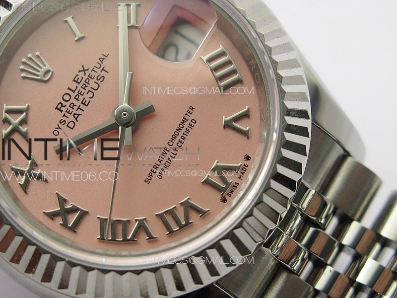 Datejust 28mm 279179 SS APSF Best Edition Pink Dial Roman Markers on SS Jubilee Bracelet NH05