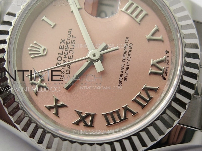 Datejust 28mm 279179 SS APSF Best Edition Pink Dial Roman Markers on SS Jubilee Bracelet NH05