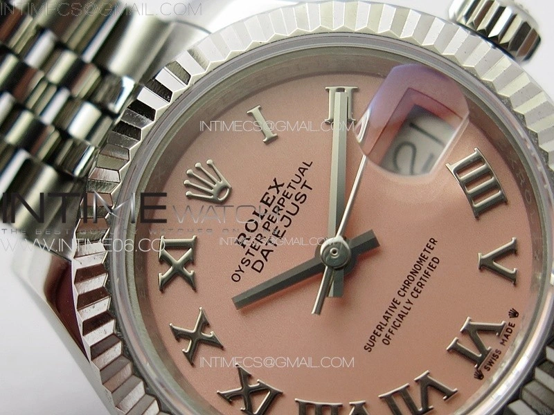 Datejust 28mm 279179 SS APSF Best Edition Pink Dial Roman Markers on SS Jubilee Bracelet NH05