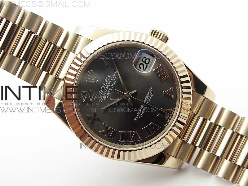 Datejust 31mm 278275 RG BP Best Edition Gray Roman Markers Dial on RG President Bracelet