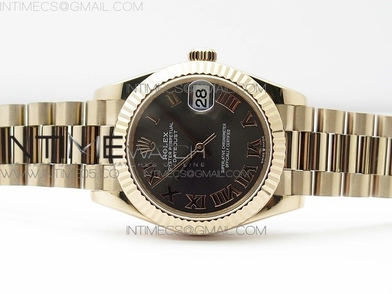 Datejust 31mm 278275 RG BP Best Edition Gray Roman Markers Dial on RG President Bracelet