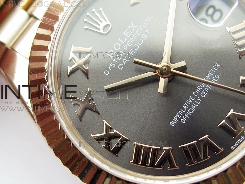 Datejust 31mm 278275 RG BP Best Edition Gray Roman Markers Dial on RG President Bracelet