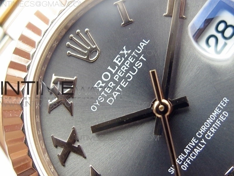 Datejust 31mm 278275 RG BP Best Edition Gray Roman Markers Dial on RG President Bracelet