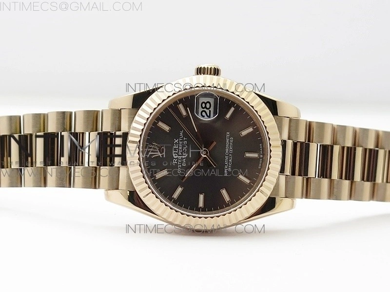 Datejust 31mm 278275 RG BP Best Edition Gray Stick Markers Dial on RG President Bracelet