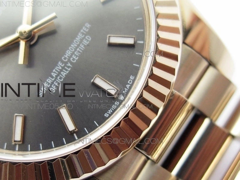 Datejust 31mm 278275 RG BP Best Edition Gray Stick Markers Dial on RG President Bracelet