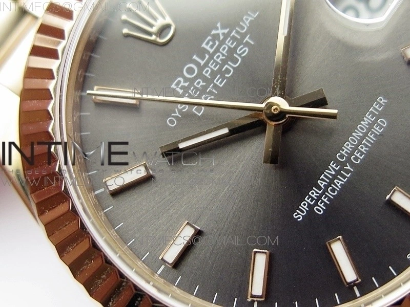 Datejust 31mm 278275 RG BP Best Edition Gray Stick Markers Dial on RG President Bracelet