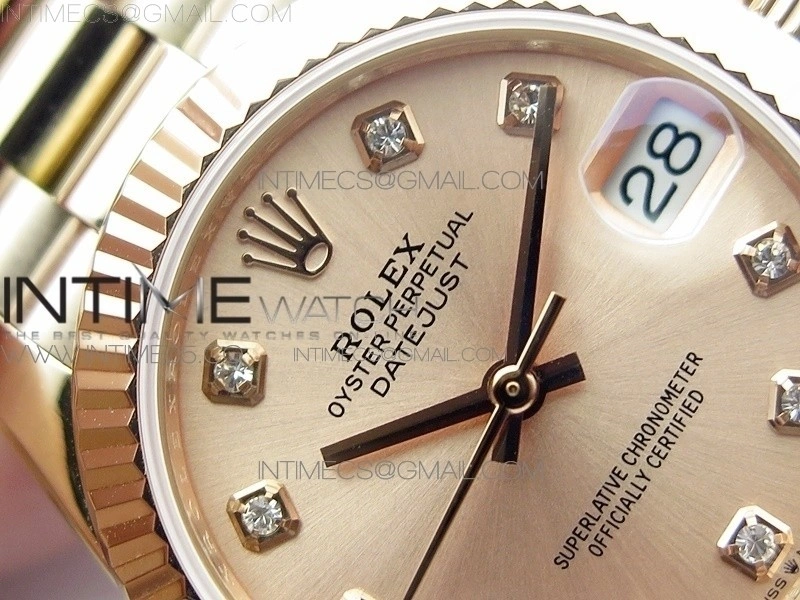 Datejust 31mm 278275 RG BP Best Edition RG Crystal Markers Dial on RG President Bracelet