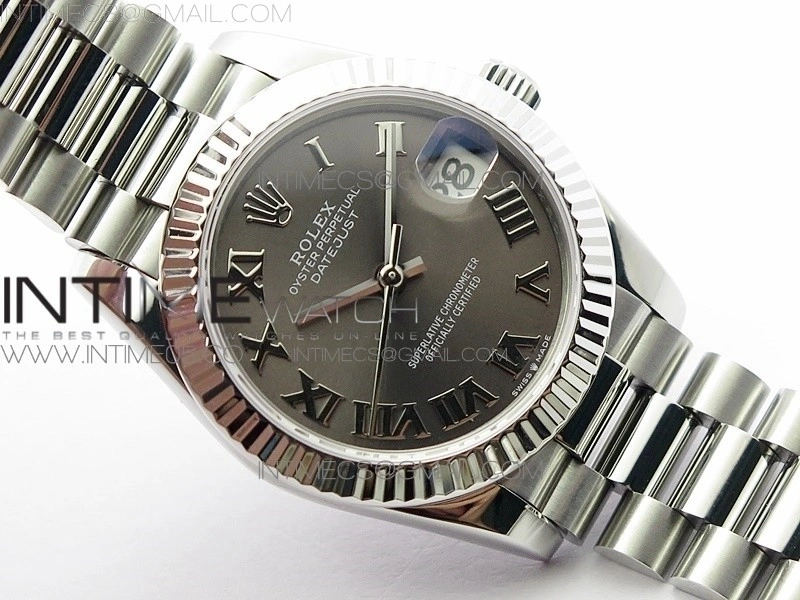 Datejust 31mm 278275 SS BP Best Edition Gray Roman Markers Dial on SS President Bracelet