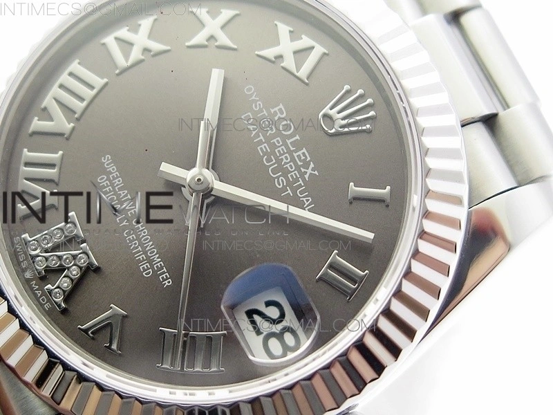 Datejust 31mm 278275 SS BP Best Edition Gray Roman Markers Dial on SS President Bracelet
