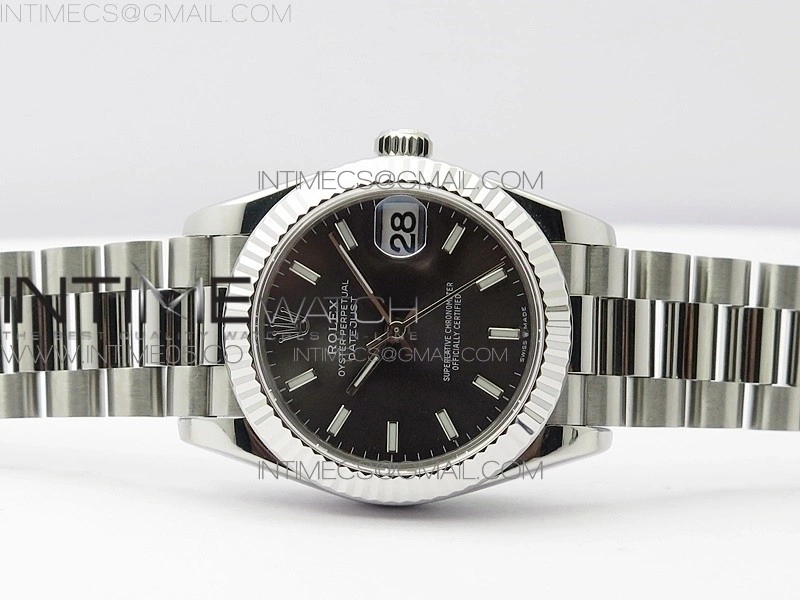 Datejust 31mm 278275 SS BP Best Edition Gray Stick Markers Dial on SS President Bracelet