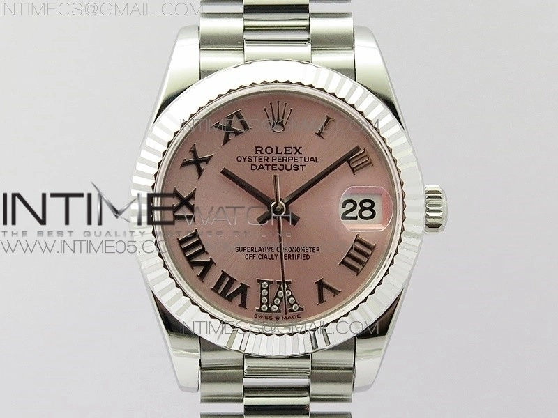 Datejust 31mm 278275 SS BP Best Edition Pink Roman Markers Dial on SS President Bracelet
