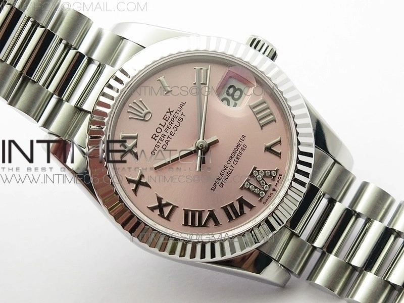 Datejust 31mm 278275 SS BP Best Edition Pink Roman Markers Dial on SS President Bracelet