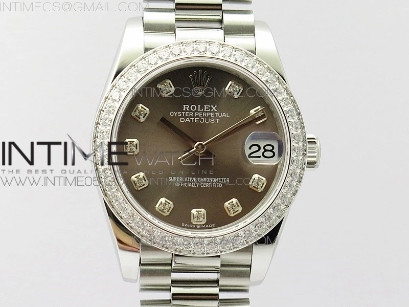 Datejust 31mm 278275 SS Crystal bezel BP Best Edition Gray Dial on SS President Bracelet