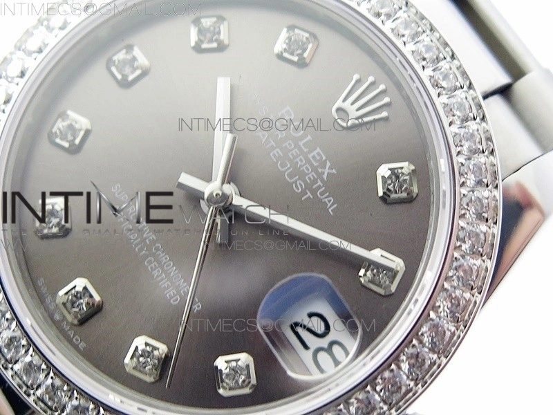 Datejust 31mm 278275 SS Crystal bezel BP Best Edition Gray Dial on SS President Bracelet