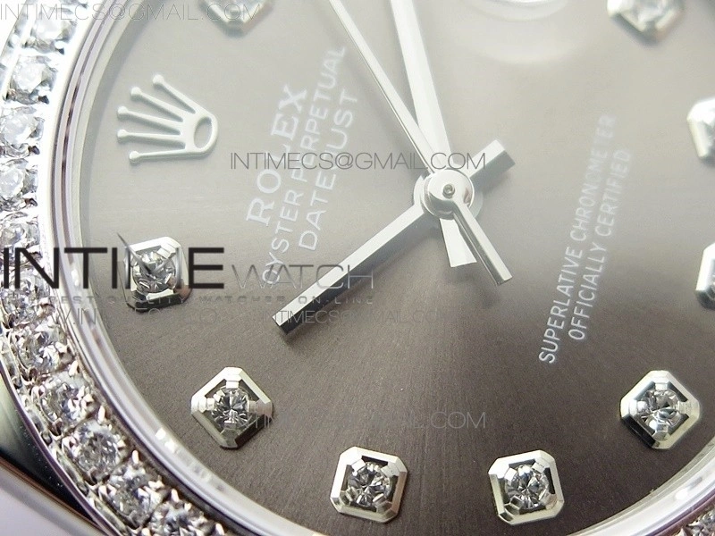Datejust 31mm 278275 SS Crystal bezel BP Best Edition Gray Dial on SS President Bracelet