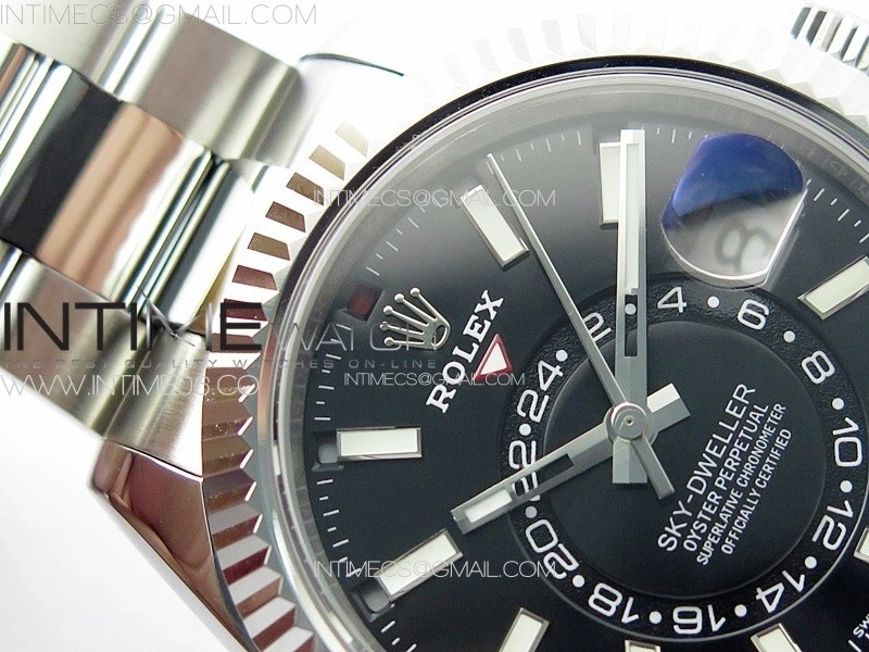 Sky-Dweller 326934 904L SS Noob 1:1 Best Edition Black Dial on SS Bracelet Asian 23J to 9001
