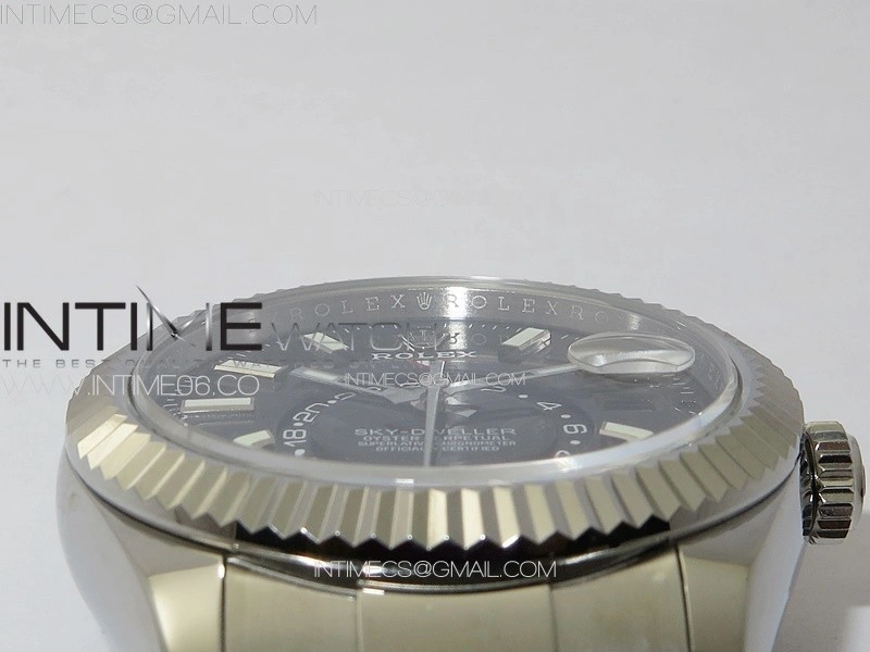 Sky-Dweller 326934 904L SS Noob 1:1 Best Edition Black Dial on SS Bracelet Asian 23J to 9001