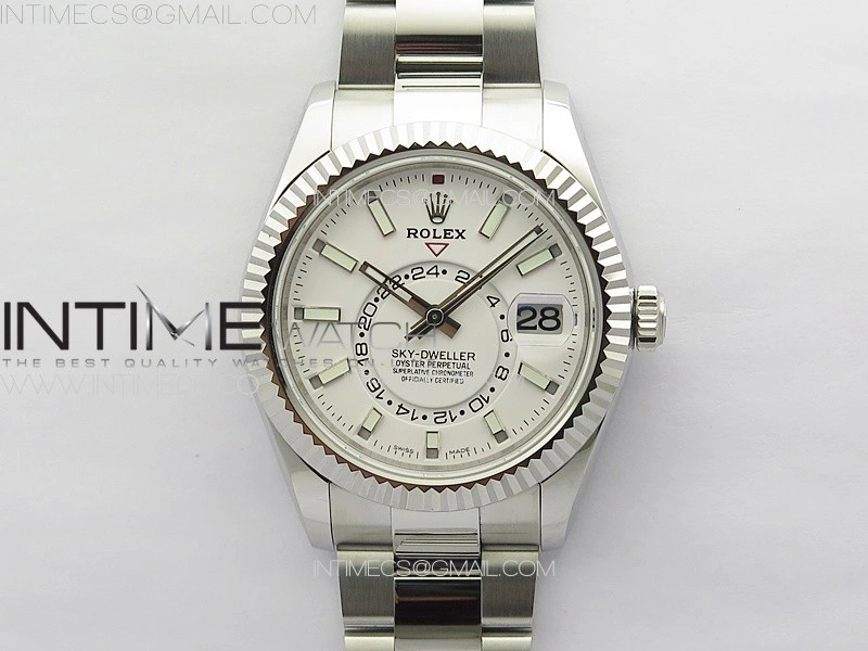 Sky-Dweller 326934 904L SS Noob 1:1 Best Edition White Dial on SS Bracelet Asian 23J to 9001