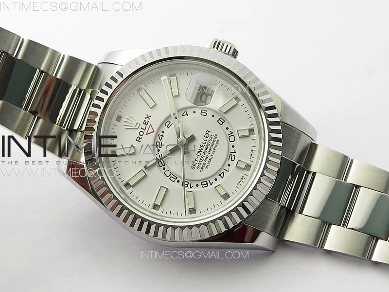 Sky-Dweller 326934 904L SS Noob 1:1 Best Edition White Dial on SS Bracelet Asian 23J to 9001