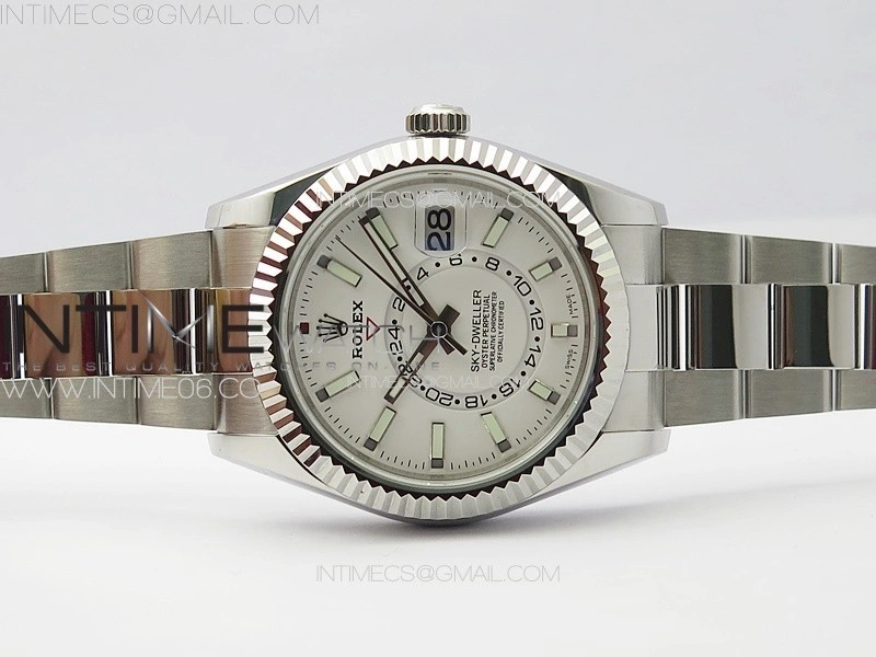 Sky-Dweller 326934 904L SS Noob 1:1 Best Edition White Dial on SS Bracelet Asian 23J to 9001