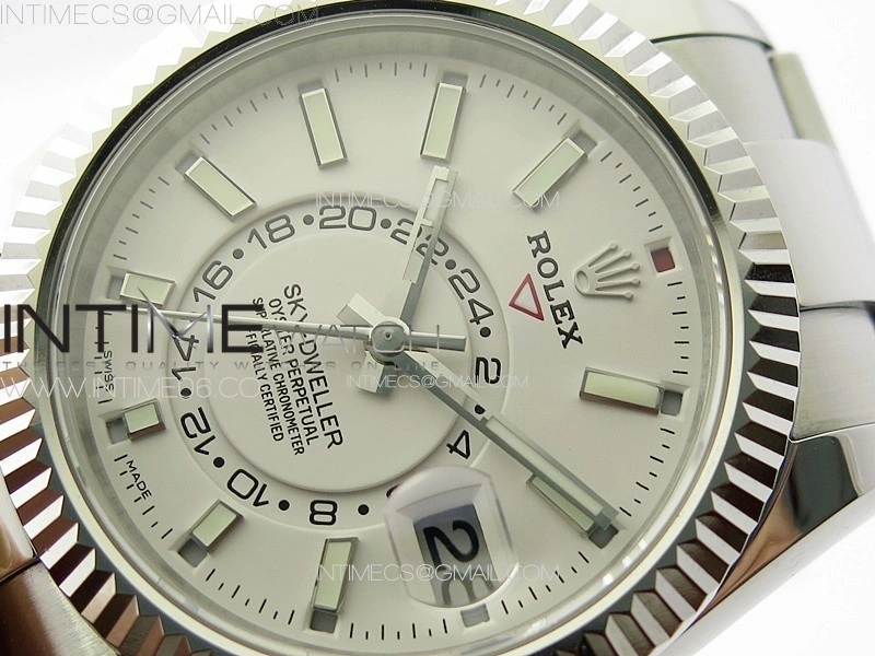 Sky-Dweller 326934 904L SS Noob 1:1 Best Edition White Dial on SS Bracelet Asian 23J to 9001