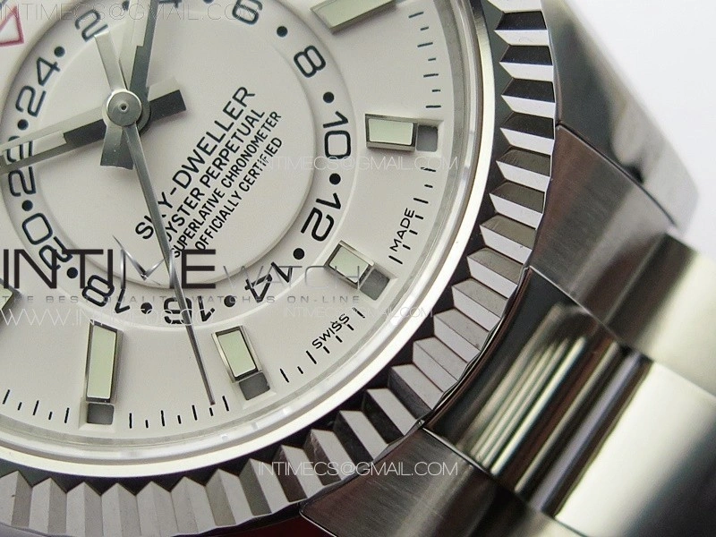Sky-Dweller 326934 904L SS Noob 1:1 Best Edition White Dial on SS Bracelet Asian 23J to 9001