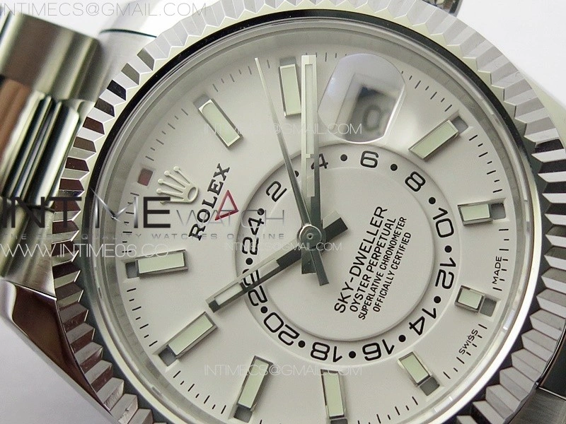 Sky-Dweller 326934 904L SS Noob 1:1 Best Edition White Dial on SS Bracelet Asian 23J to 9001