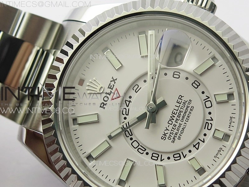 Sky-Dweller 326934 904L SS Noob 1:1 Best Edition White Dial on SS Bracelet Asian 23J to 9001