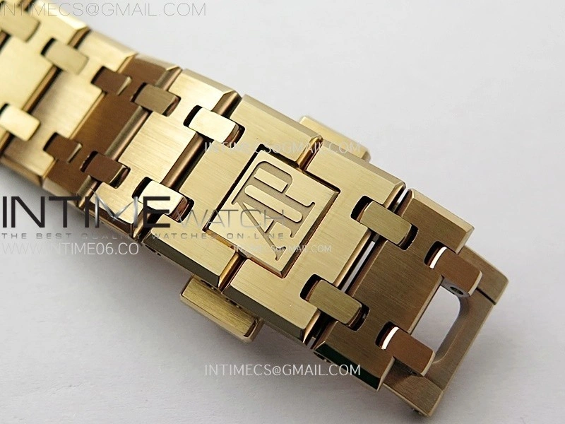 Lady Royal Oak 33mm 67651 RG ZF 1:1 Best Edition Blue Textured Dial on RG Bracelet RONDA Quartz
