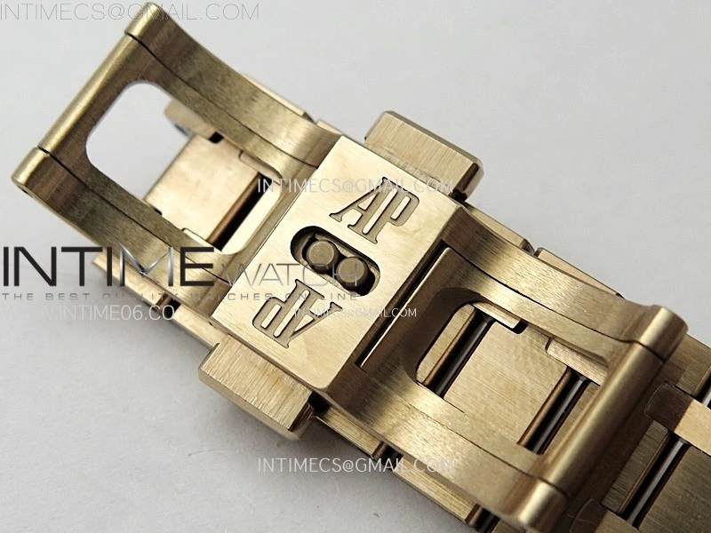 Lady Royal Oak 33mm 67651 RG ZF 1:1 Best Edition Blue Textured Dial on RG Bracelet RONDA Quartz