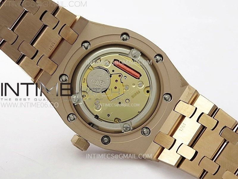 Lady Royal Oak 33mm 67651 RG ZF 1:1 Best Edition Blue Textured Dial on RG Bracelet RONDA Quartz