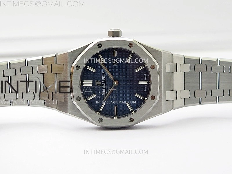 Lady Royal Oak 33mm 67651 SS ZF 1:1 Best Edition Blue Textured Dial on SS Bracelet RONDA Quartz