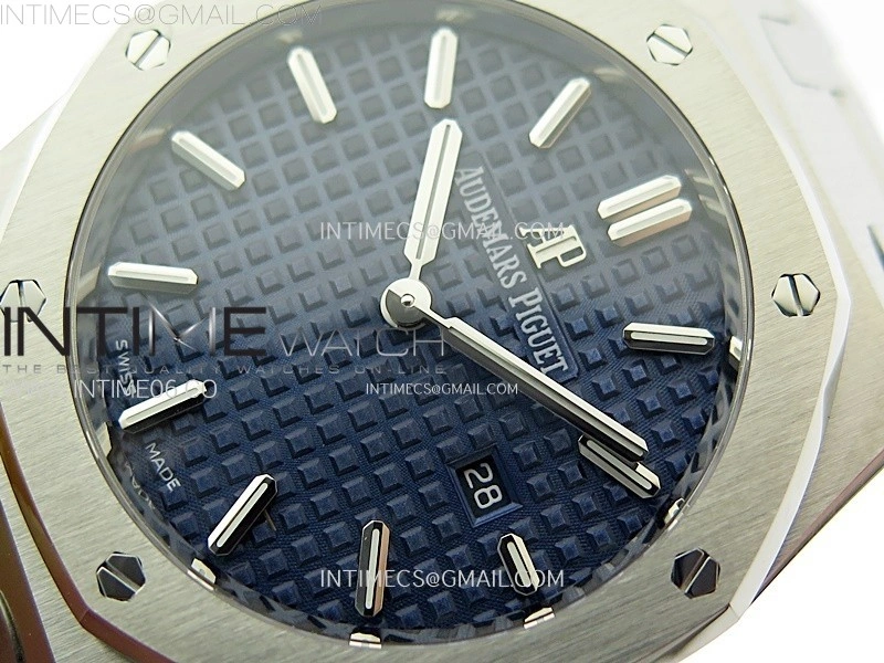 Lady Royal Oak 33mm 67651 SS ZF 1:1 Best Edition Blue Textured Dial on SS Bracelet RONDA Quartz