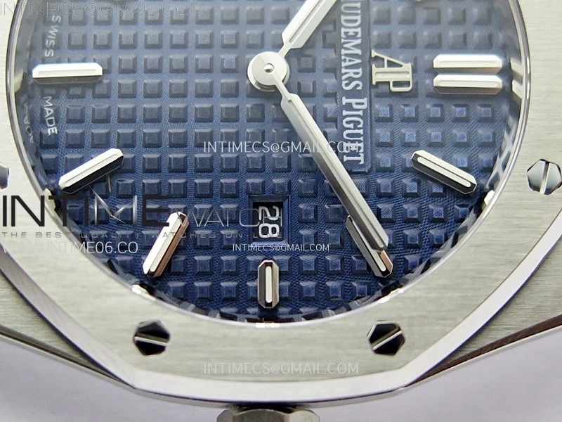 Lady Royal Oak 33mm 67651 SS ZF 1:1 Best Edition Blue Textured Dial on SS Bracelet RONDA Quartz