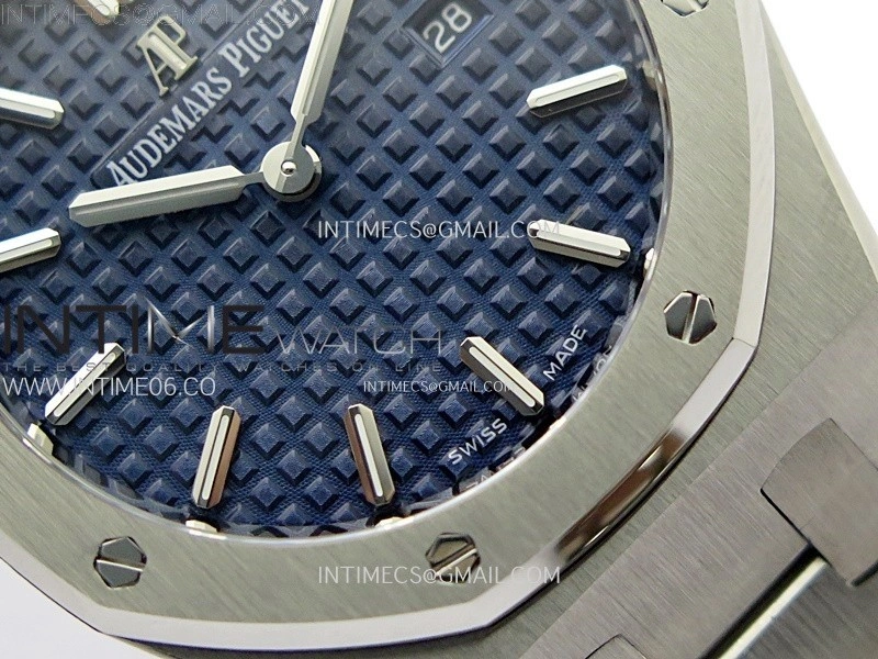 Lady Royal Oak 33mm 67651 SS ZF 1:1 Best Edition Blue Textured Dial on SS Bracelet RONDA Quartz