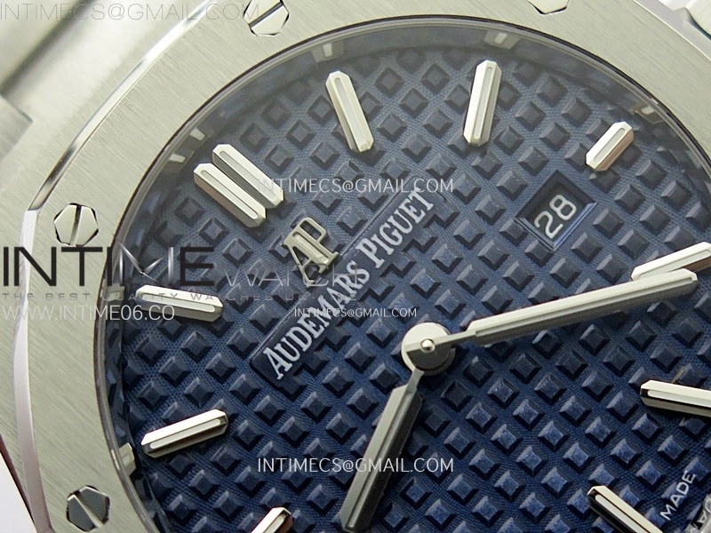 Lady Royal Oak 33mm 67651 SS ZF 1:1 Best Edition Blue Textured Dial on SS Bracelet RONDA Quartz
