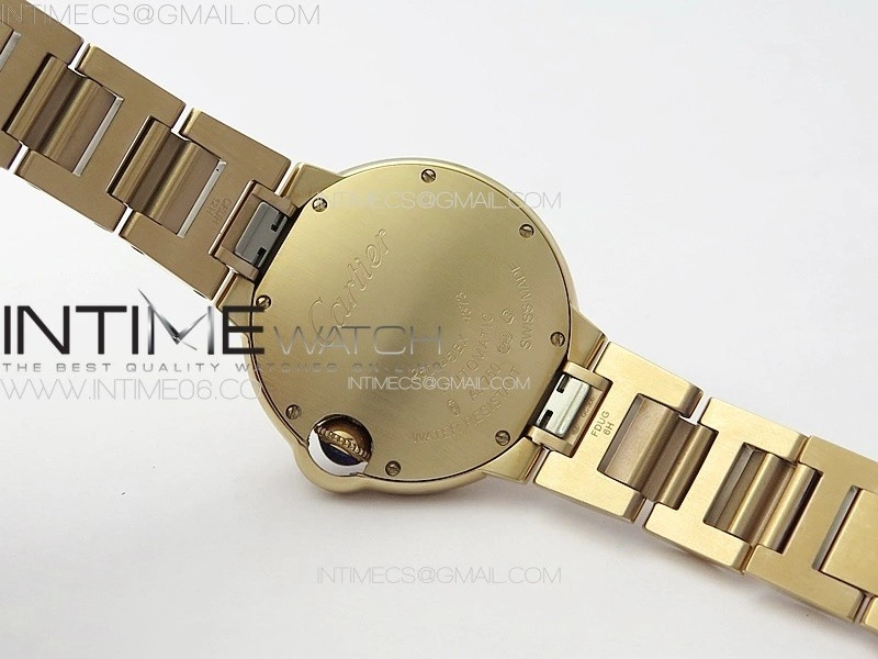 Ballon Bleu 33mm RG 3KF 1:1 Best Edition White Textured Dia Markers Dial on SS Bracelet A076