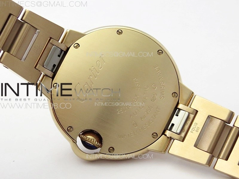 Ballon Bleu 33mm RG 3KF 1:1 Best Edition White Textured Dia Markers Dial on SS Bracelet A076