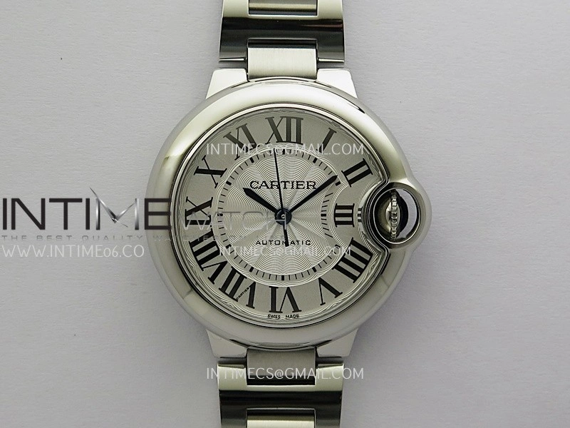 Ballon Bleu 33mm SS AF 1:1 Best Edition White Textured Dial On SS Bracelet Super Clone A1853