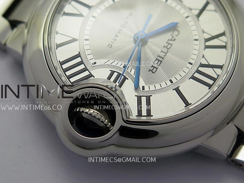 Ballon Bleu 33mm SS AF 1:1 Best Edition White Textured Dial On SS Bracelet Super Clone A1853